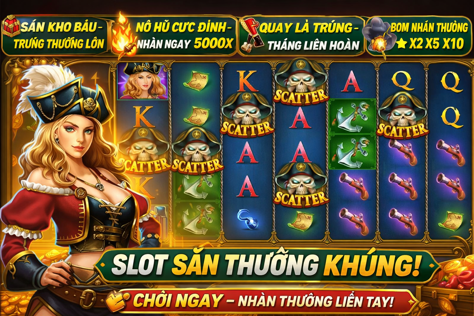 HÀNH TRÌNH Nữ Hoàng Hải Tặc 2 SĂN VÀNG BIỂN CẢ